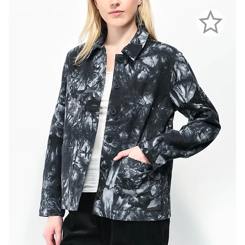 Empyre Auden Black Tie Dye Canvas Jacket Small NWT